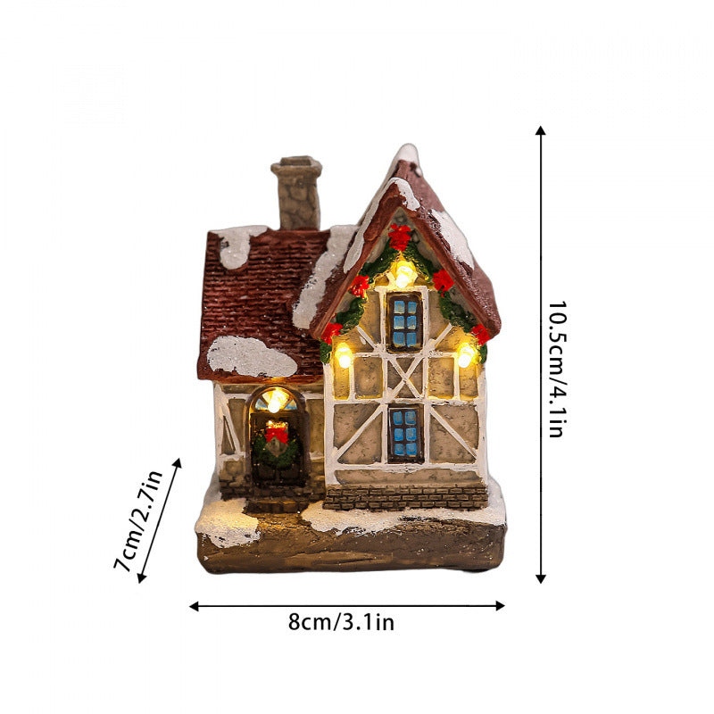 Decorative Christmas village with lights