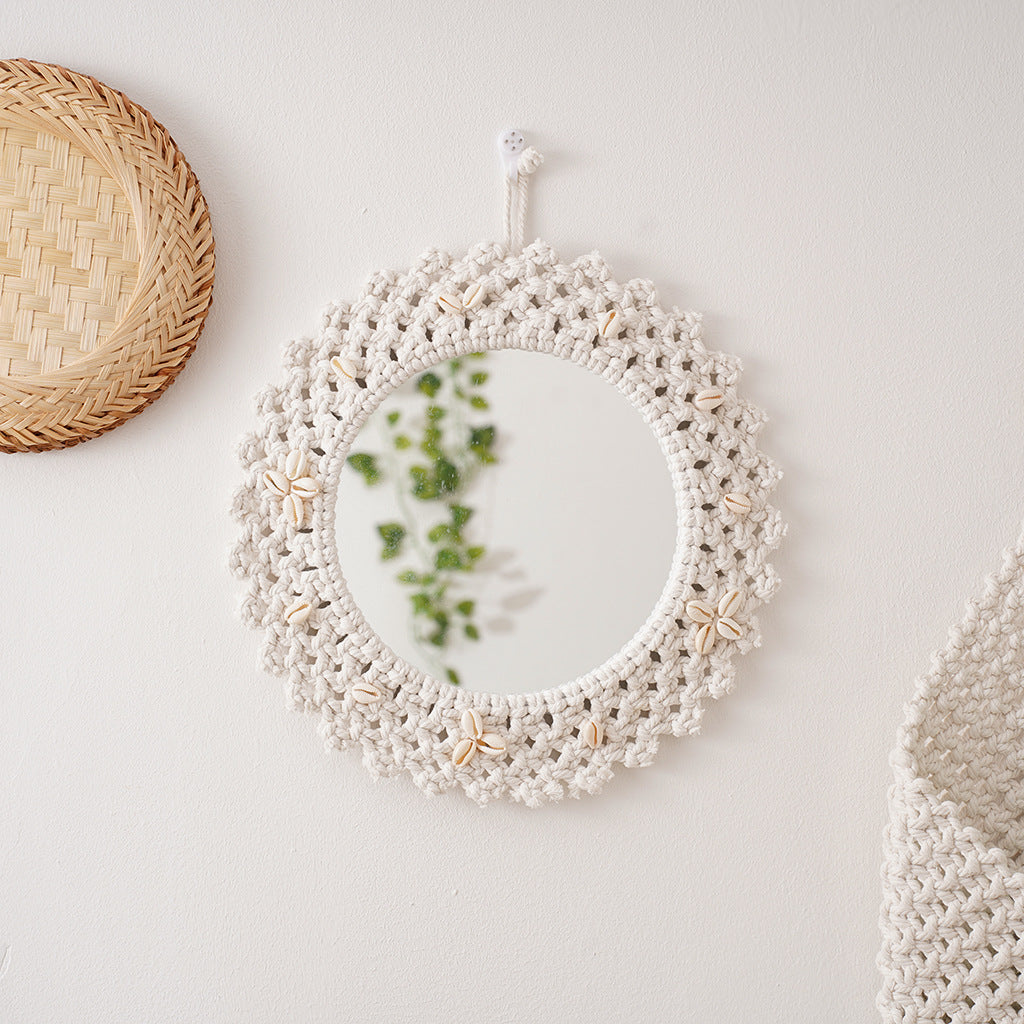 Decorative Macrame Star-Shaped Wall Mirror
