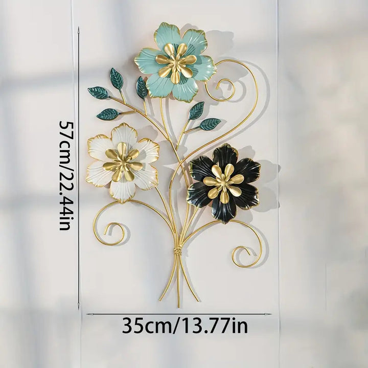 3D Floral Metal Wall Art