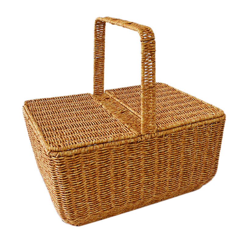 Handcrafted Natural Wicker Picnic Basket
