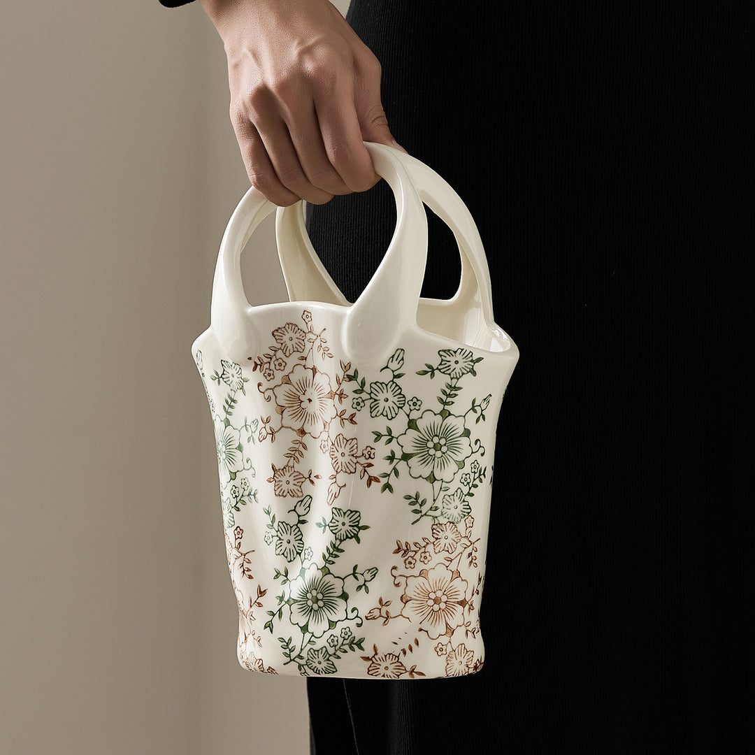 Flower basket with two handles