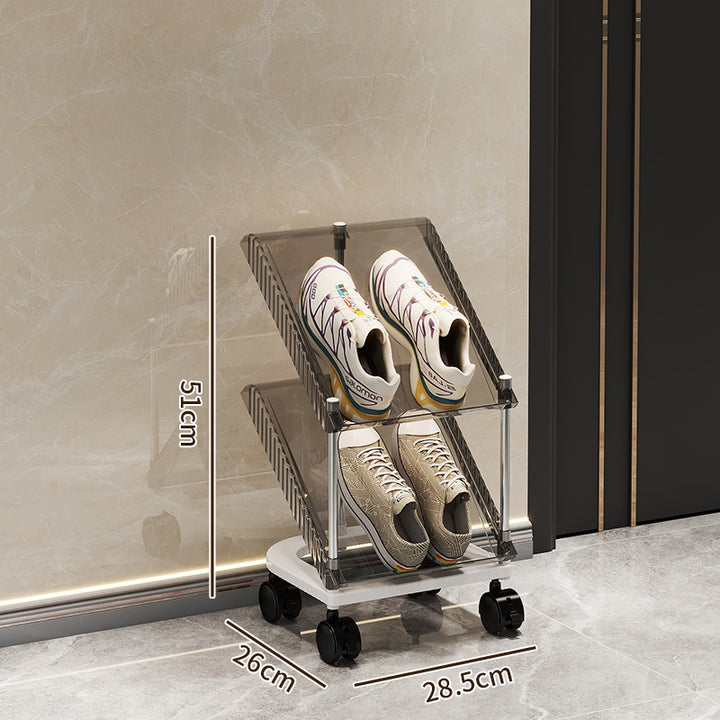 Shoe rack with transparent design
