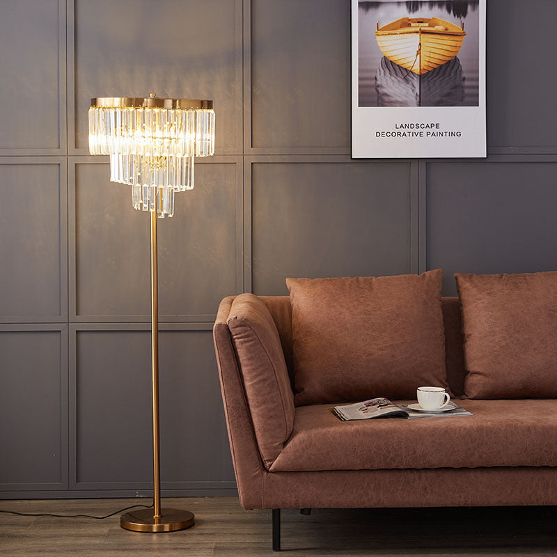 Crystal chandelier floor lamp