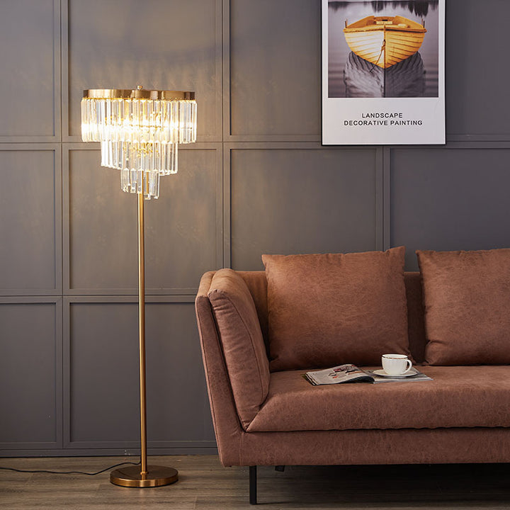 Crystal chandelier floor lamp