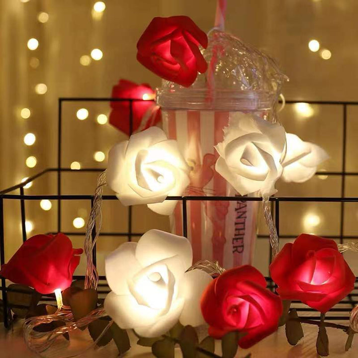 Rose-shaped LED string lights Romantic flower garland