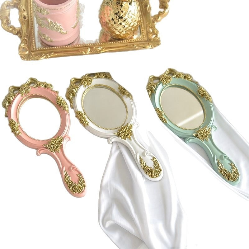 Vintage Floral Hand Mirror