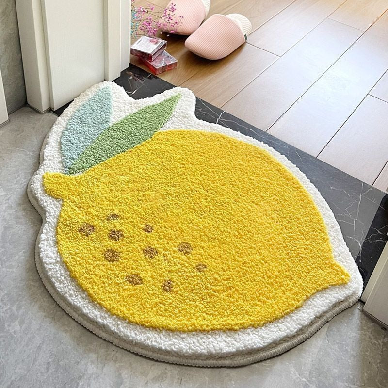 Lemon Slice Shape Bath Mat