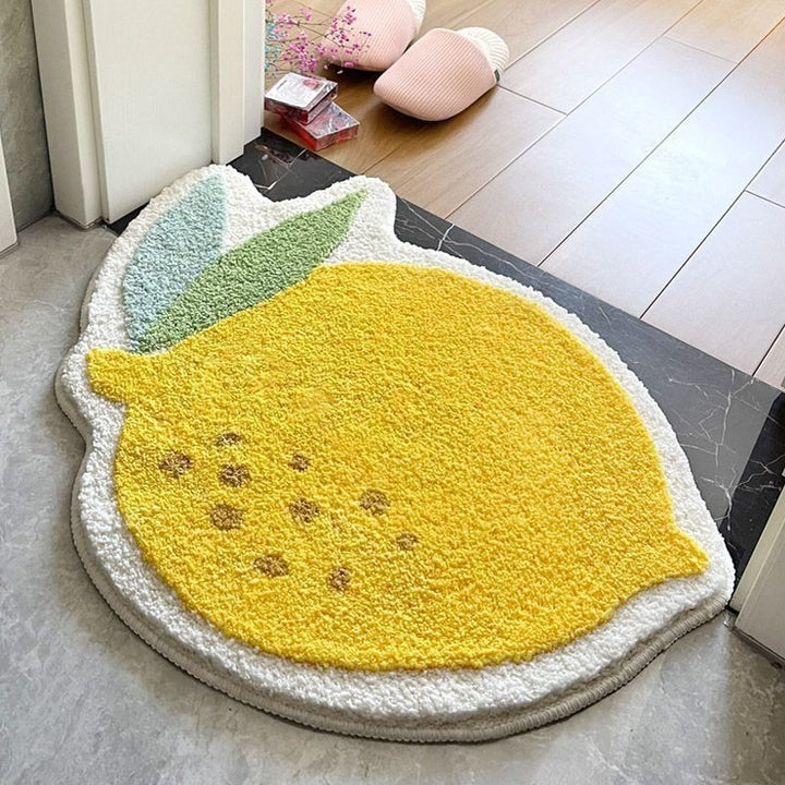 Lemon Slice Shape Bath Mat