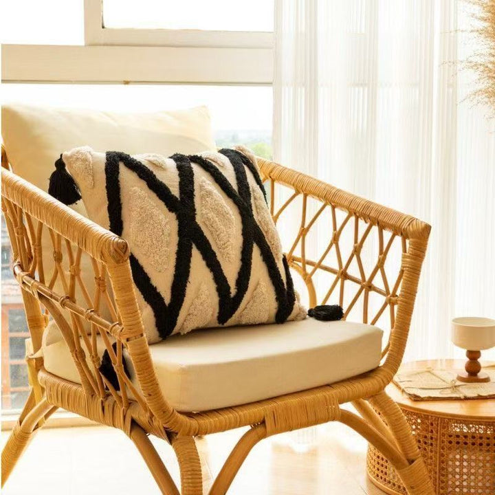 Geometric Textured Throw Pillow  1792736720