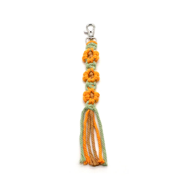 Decorative keychain made of macrame