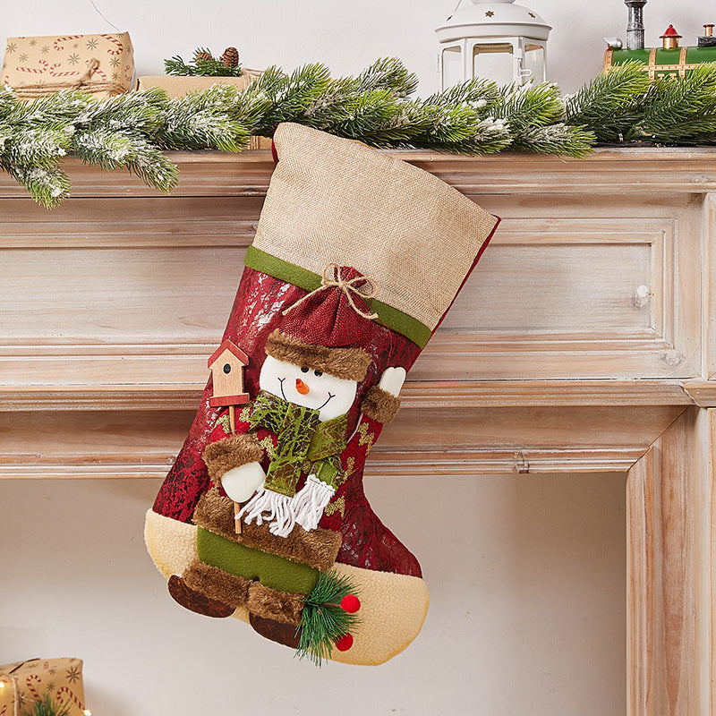 Festive Christmas stocking with nostalgic design