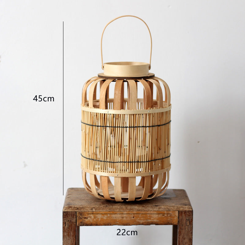 Handcrafted lantern made of bamboo and metal