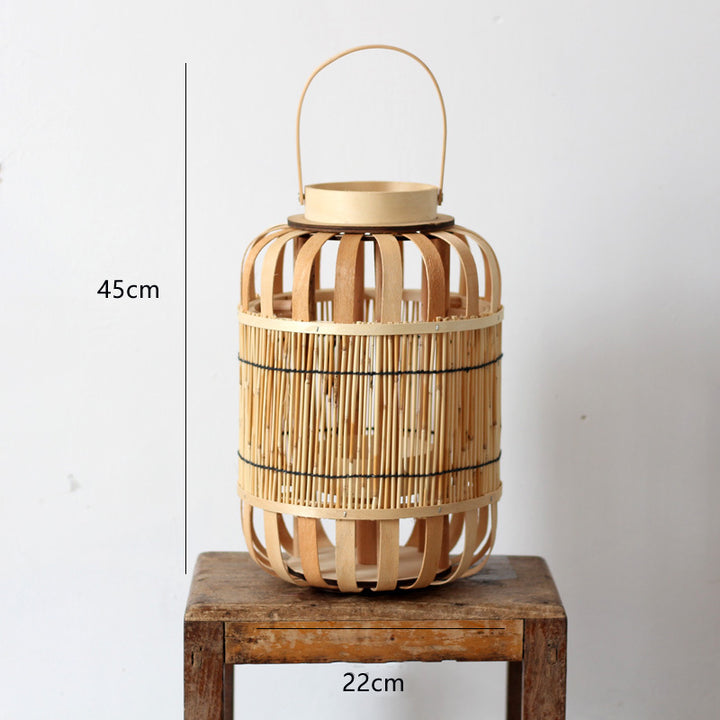 Handcrafted lantern made of bamboo and metal