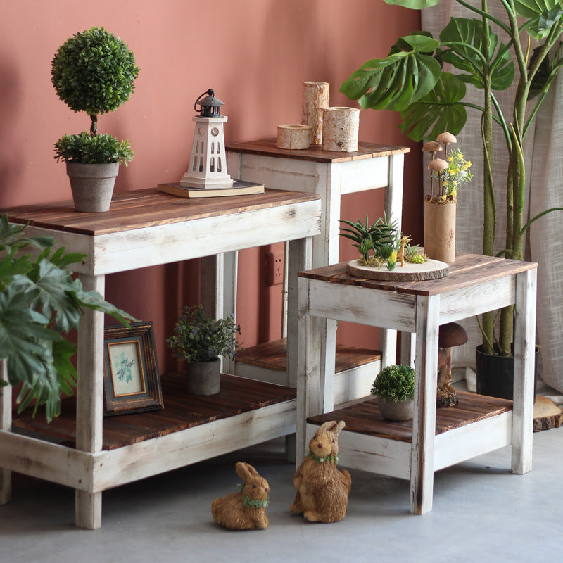 Handmade side table made of solid wood