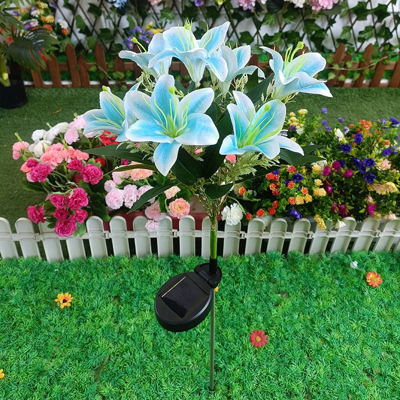 Outdoor Solar LED Glowing Lily Bouquet Plug Lights