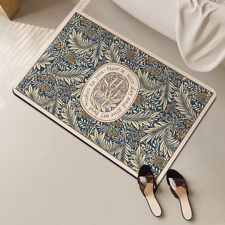 Elegant Floral Design Area Mat for Home