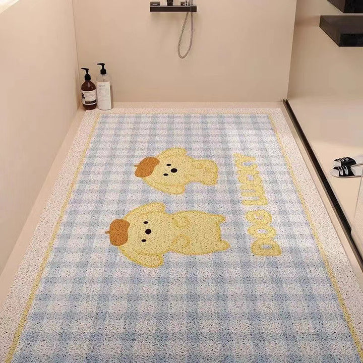 Playful Puppy-Themed Non-Slip Bathroom Mat