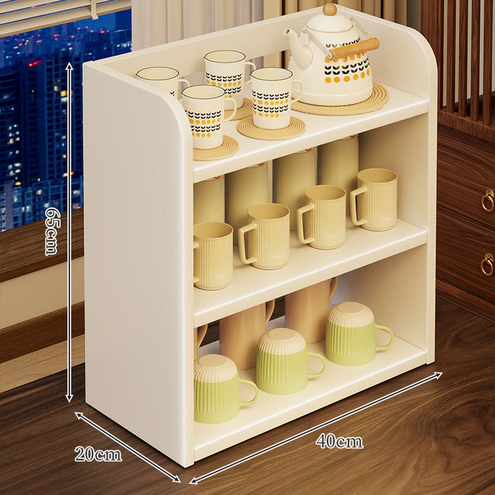 Three-Tier Wooden Cup and Mug Organizer Display Shelf for Countertop
