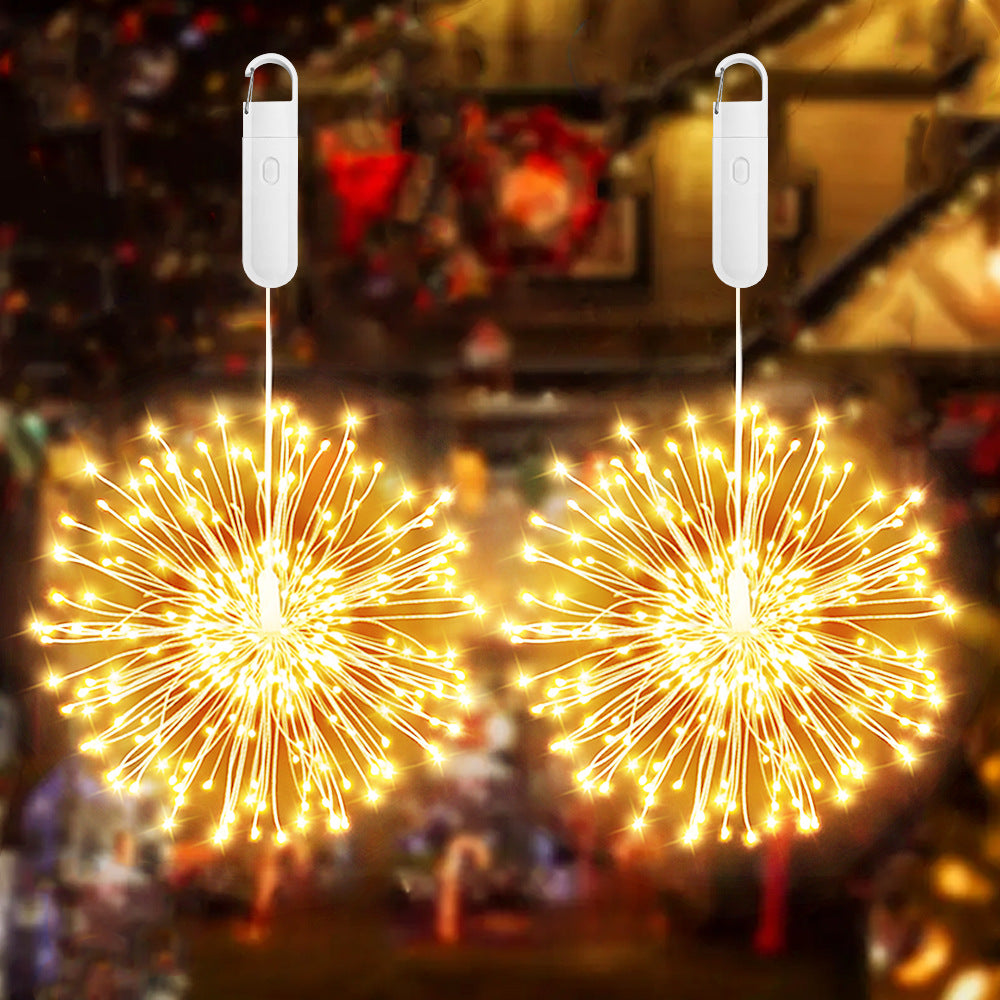 Hanging Star Explosion LED Fairy Light Sphere with Remote Control