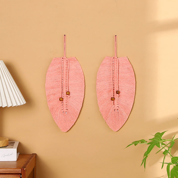 Leaf-Shaped Macrame Wall Art