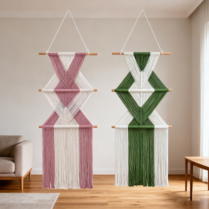 Macrame Wall Decor with Geometric Pattern