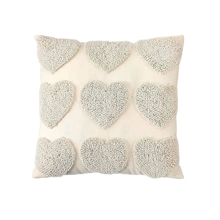 Textured Heart Pattern Throw Pillow