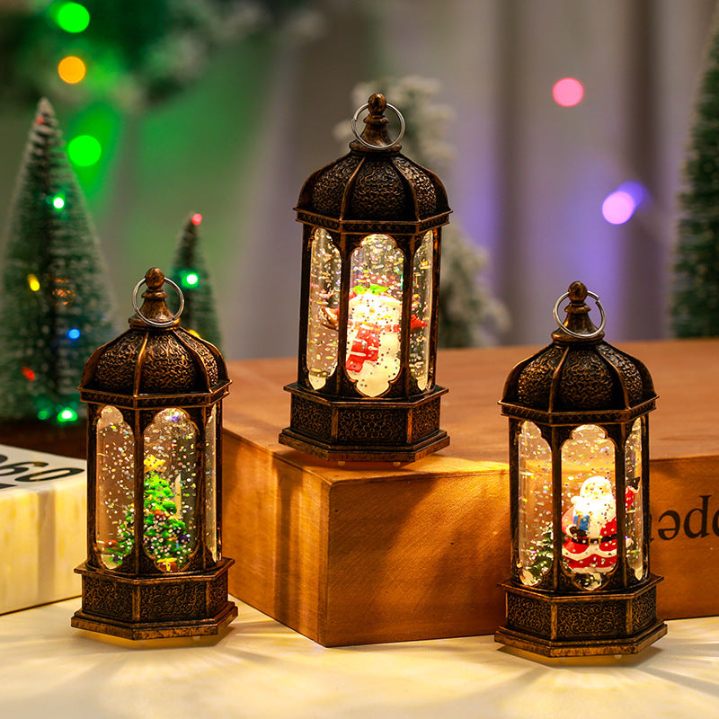 Nostalgic Christmas lantern with moving scenes