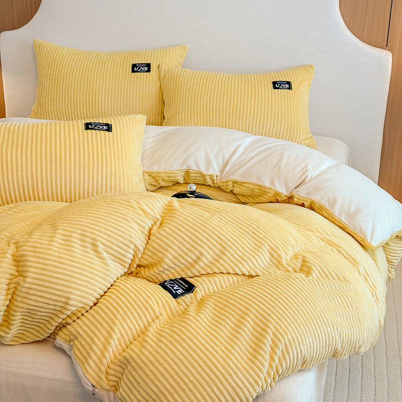 Plush Ribbed Comforter Set