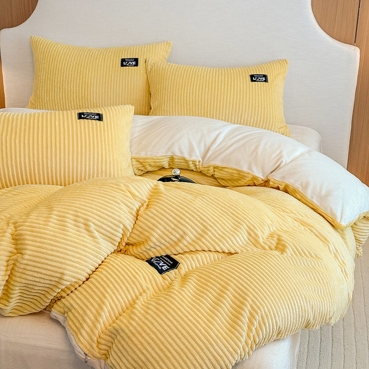 Plush Ribbed Comforter Set