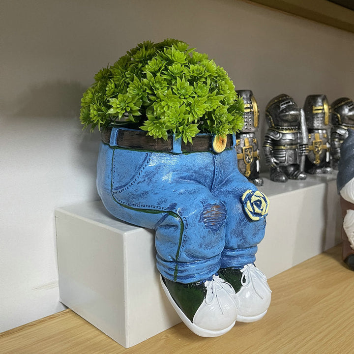 Decorative plant figure in denim look