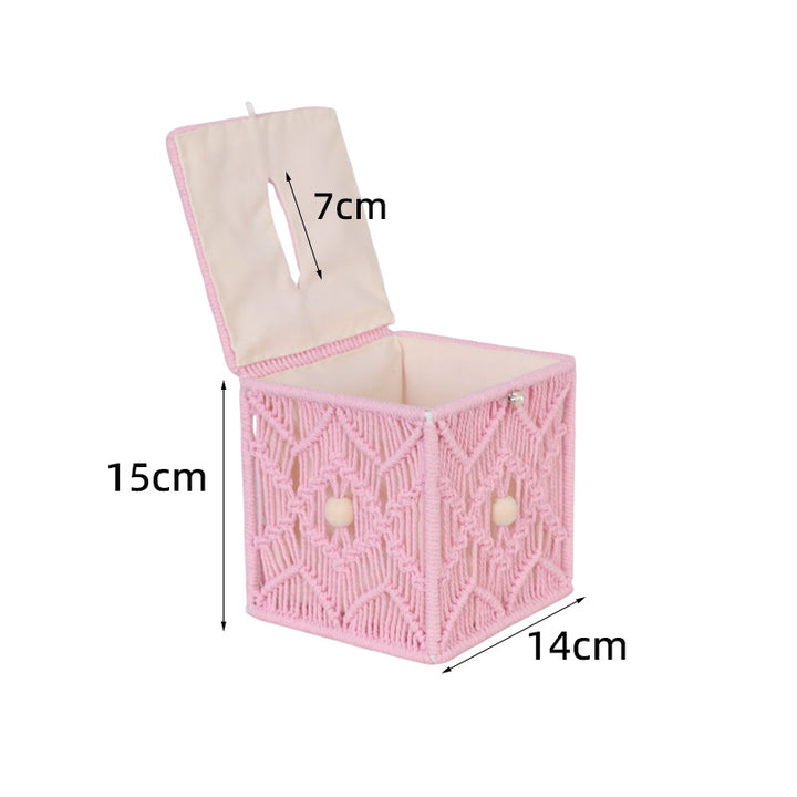 Macrame storage box