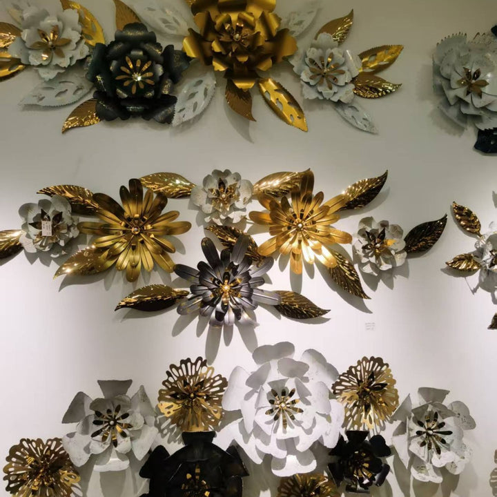 Floral Wall Clock with Leaf Design