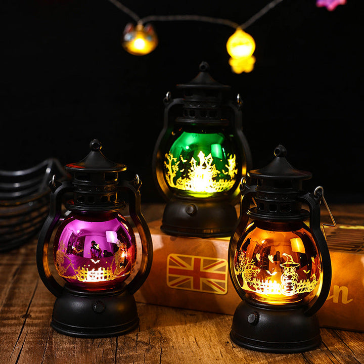 Nostalgic Lantern with Christmas Scenes