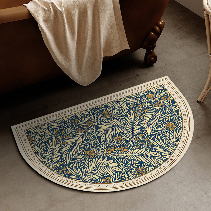Elegant Floral Design Area Mat for Home