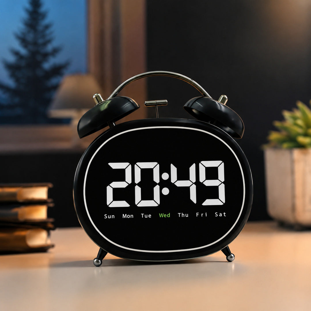 Digital Bluetooth table clock with large digits