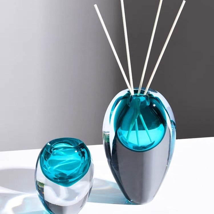 Hand-Blown Smoked Glass Orb Bud Vase
