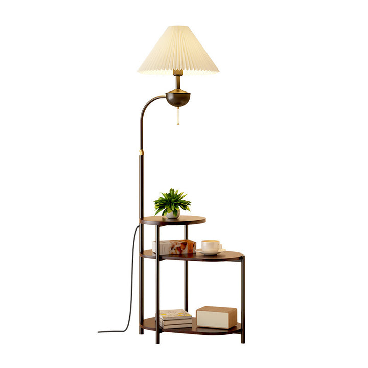 Multifunctional floor lamp with integrated side table