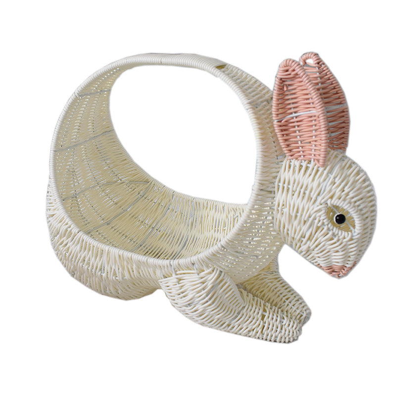 Artistic Rabbit-Shaped Woven Storage Basket