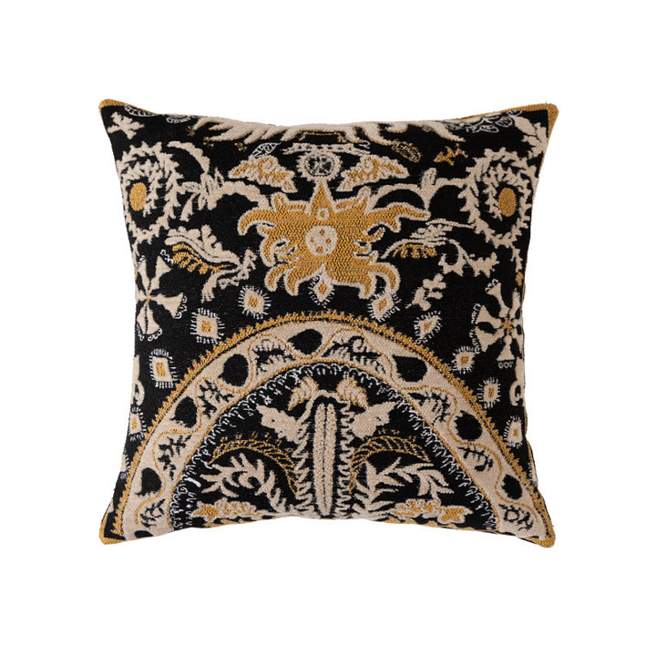 Decorative cushion cover made of jacquard with floral pattern