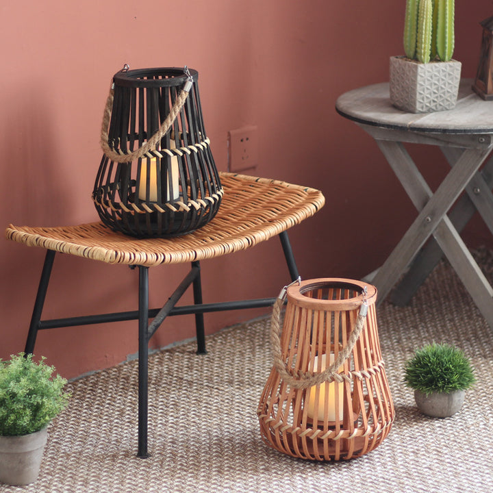 Stylish lantern with hemp handle
