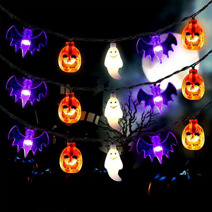 Decorative Halloween LED Pumpkin Ghost Bat String Lights