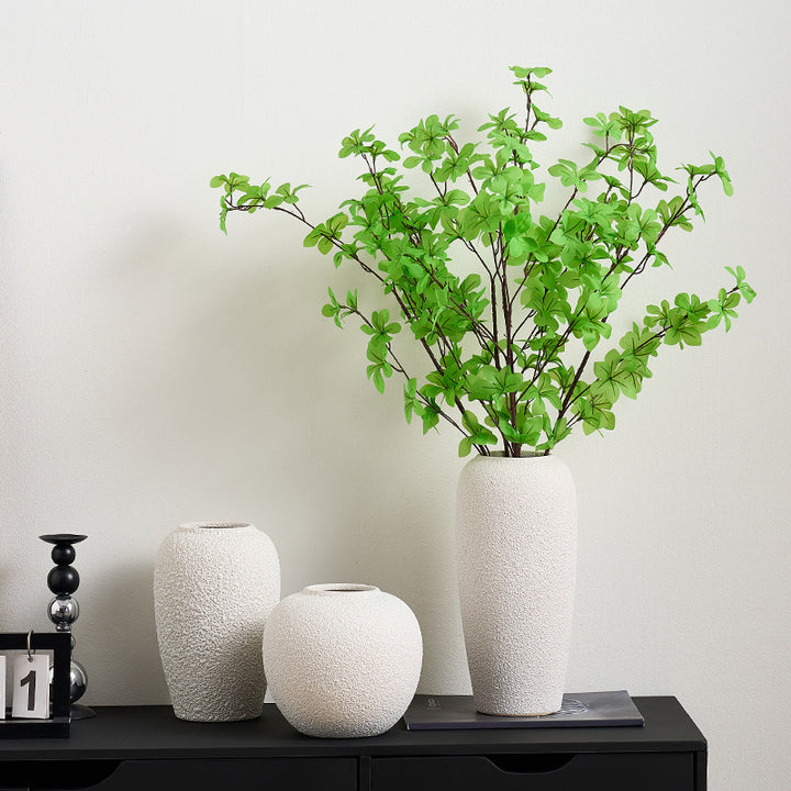 Stylish ceramic vase with textured design