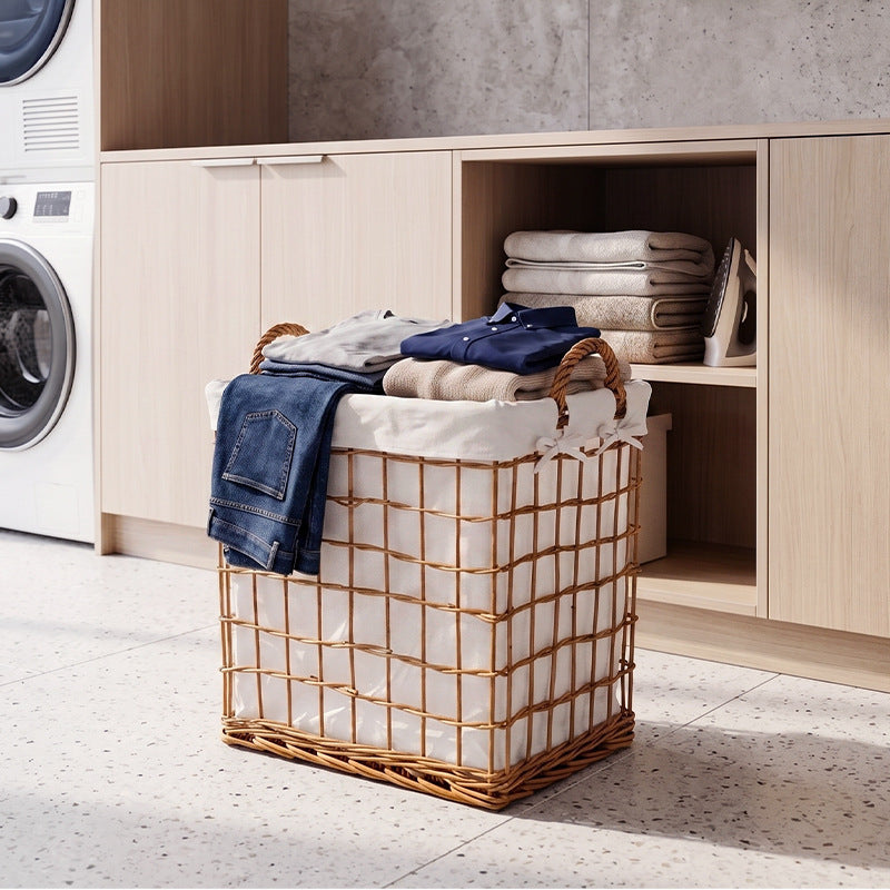 Classic storage basket with removable fabric insert