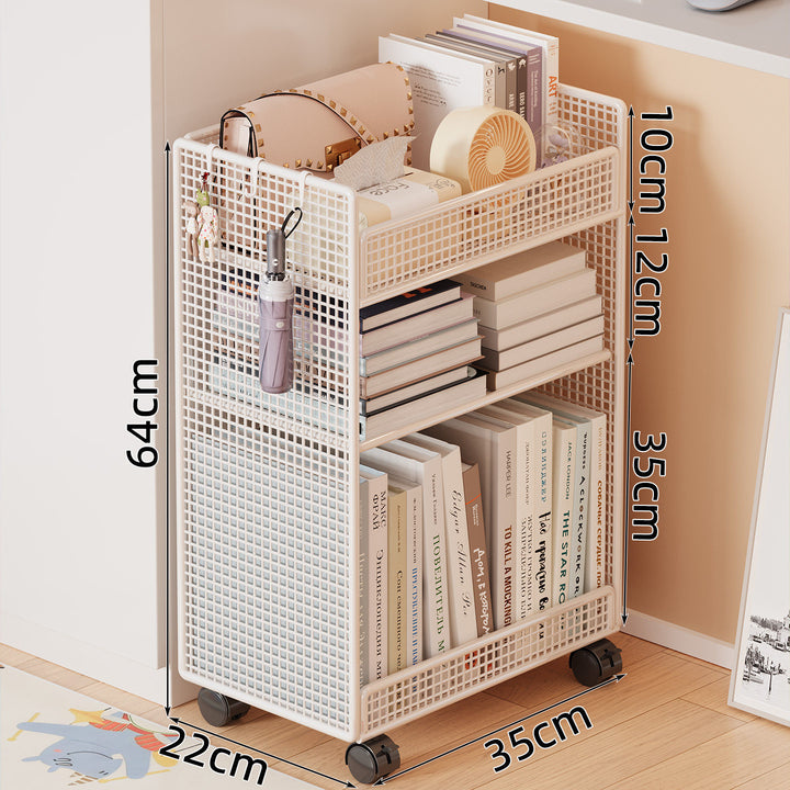 Wire mesh bookcase organizer