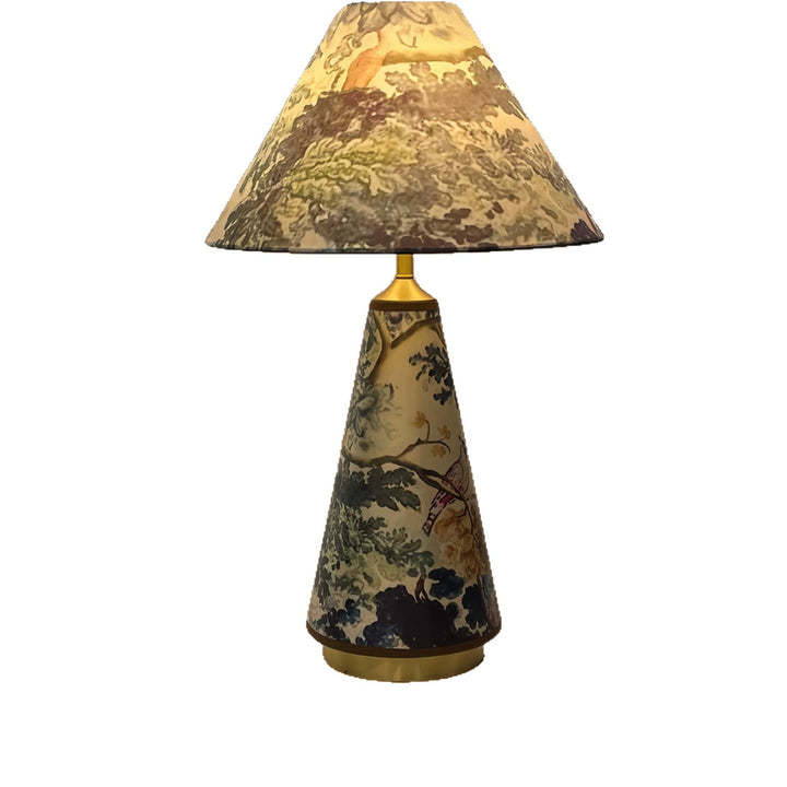 Artistic flower pattern table lamp