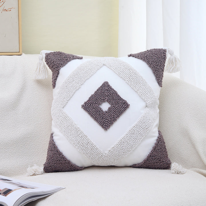 Textured Modern Geometric Throw Pillow
