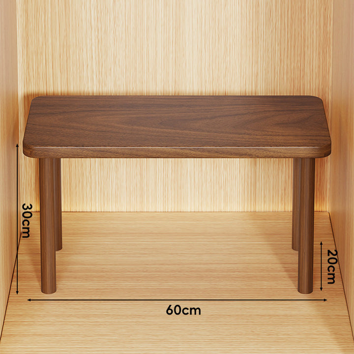 Height-Adjustable Rectangular Wooden Riser Table with Detachable Round Legs