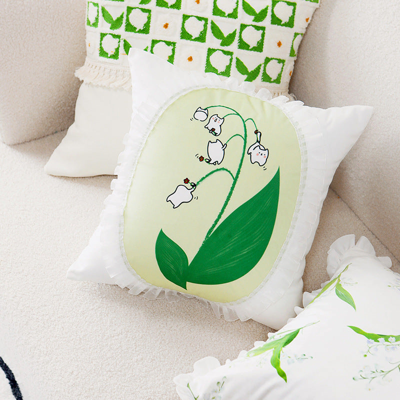 Decorative Floral Pattern Throw Pillow
