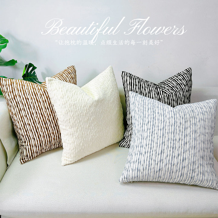 Textured Striped Decorative Cushion