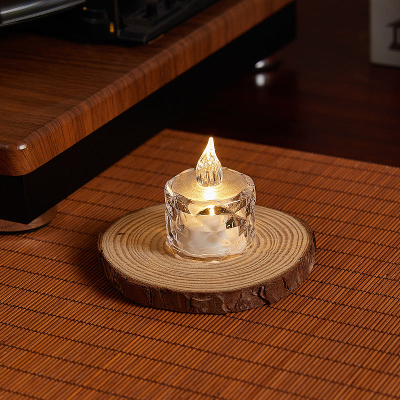 Decorative LED real wax candle in crystal look